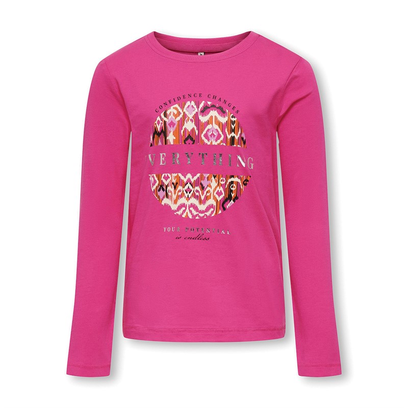 Only Girls Aria Long Sleeve Embrace Top Fuchsia Purple