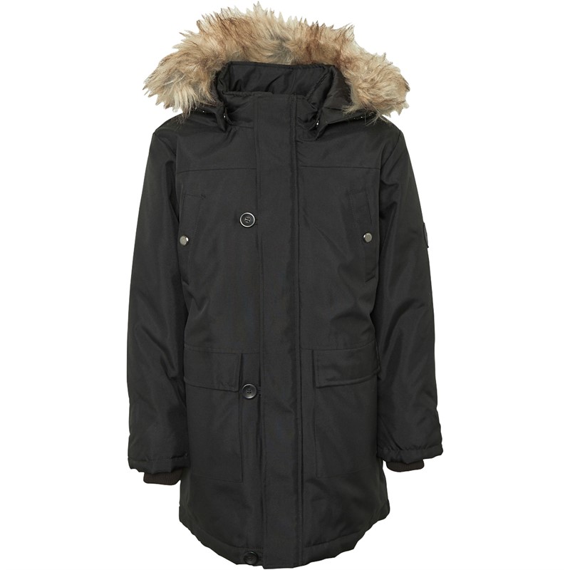 Only Jungen Ian Fur Parka Schwarz