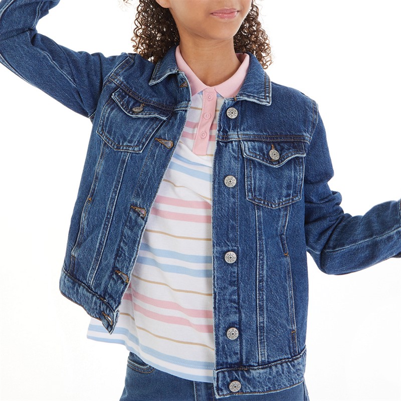 Only Girls Liva Denim Jacket Medium Blue Denim