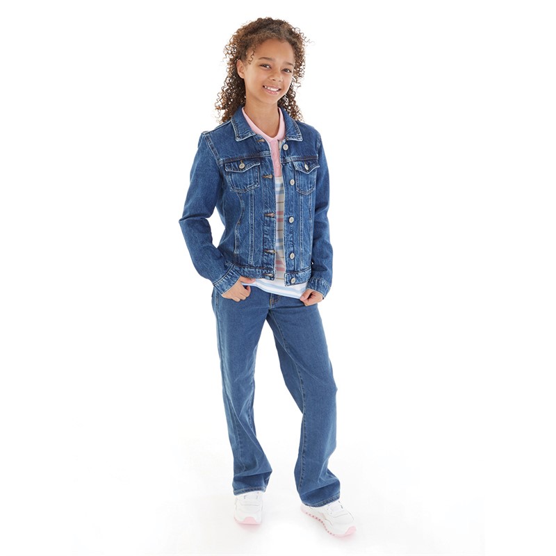 Only Girls Liva Denim Jacket Medium Blue Denim