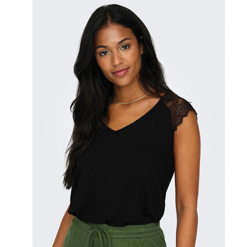 Only Damen Petra Mix T-Shirts Schwarz