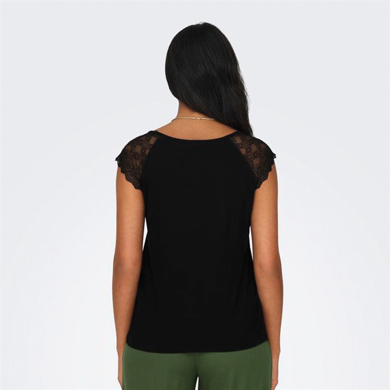 Only Damen Petra Mix T-Shirts Schwarz