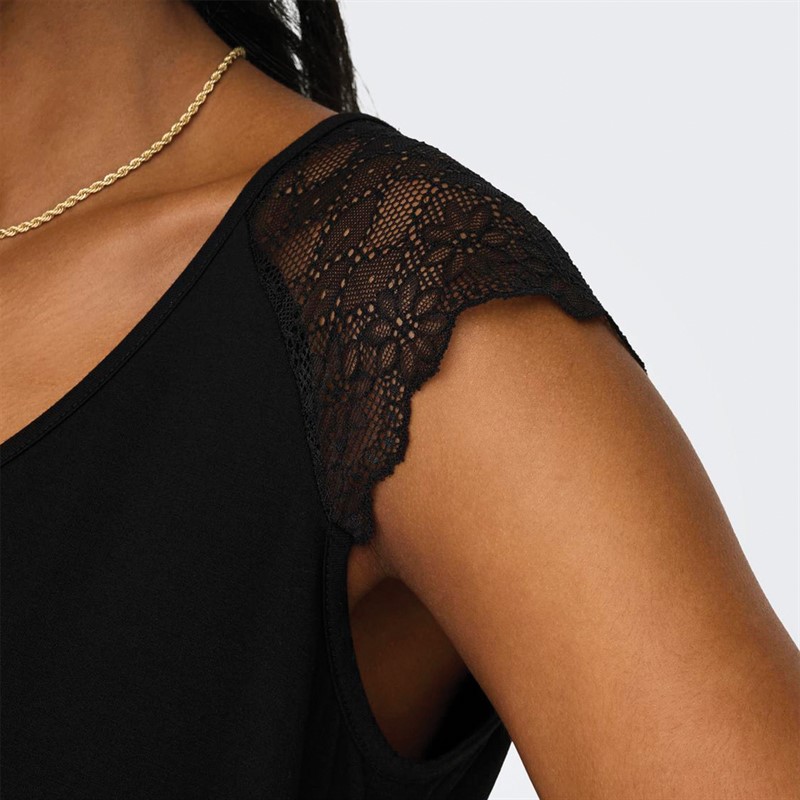 Only Damen Petra Mix T-Shirts Schwarz