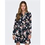 Only Kleid mit langen Ärmeln Damen Cory Life Night Sky/Große Blume