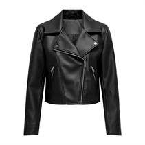 Only Damen Sabine Kunstleder Biker Jacke Schwarz