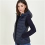 Only Damen Abbie gesteppte Kapuzenweste Marineblau