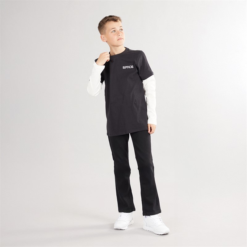 Only Langarmshirt Junge Asteroid Doppelärmel Schwarz
