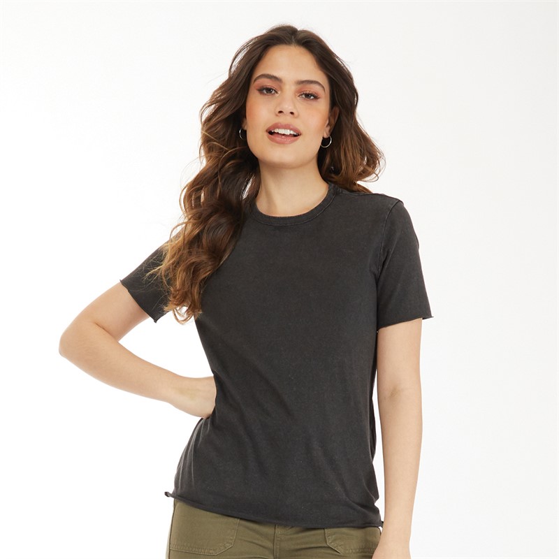 Only Damskie Lucy Life T-shirty Czarny Margielowy