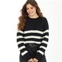 Only Pullover mit Streifen Billie Life Schwarz Damen