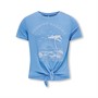 Only Piger Rita Shiny Knot T-shirts Blå