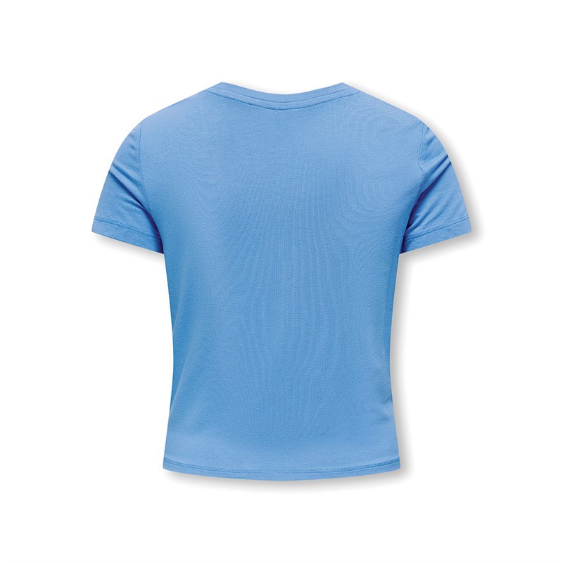 Only Piger Rita Shiny Knot T-shirts Blå