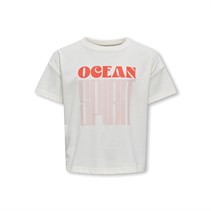 Only Mädchen Abelone Word Top Box T Shirt Cloud Dancer Spirit
