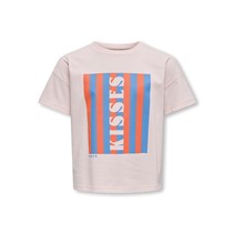 Only Mädchen Abelone Word Top Box T-Shirt Mauve Chalk Kisses
