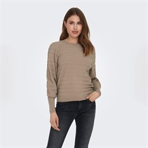 Only Faye Strickpullover Silber Nerz Damen