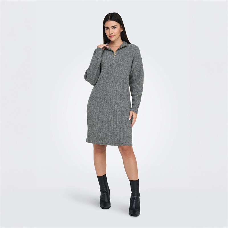 Only Robe Zippée Tokyo Femme Gris Foncé Mélange