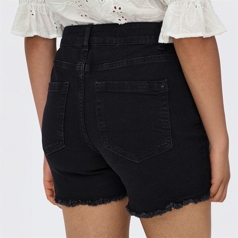 Only Damen Denim Shorts Schwarz