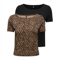 Only Damen Zwei Pack T Shirts Schwarz