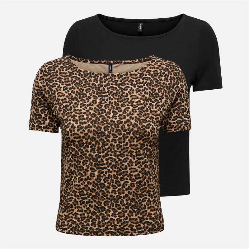 Only T-shirt dla niej 2-pak kolor czarny