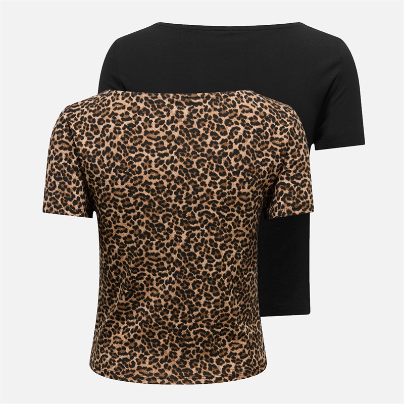 Only T-shirt dla niej 2-pak kolor czarny