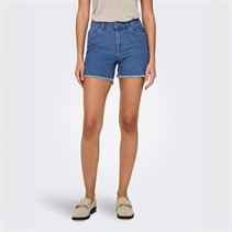 Only Damen Jeansshorts Mittel Blau Jeans