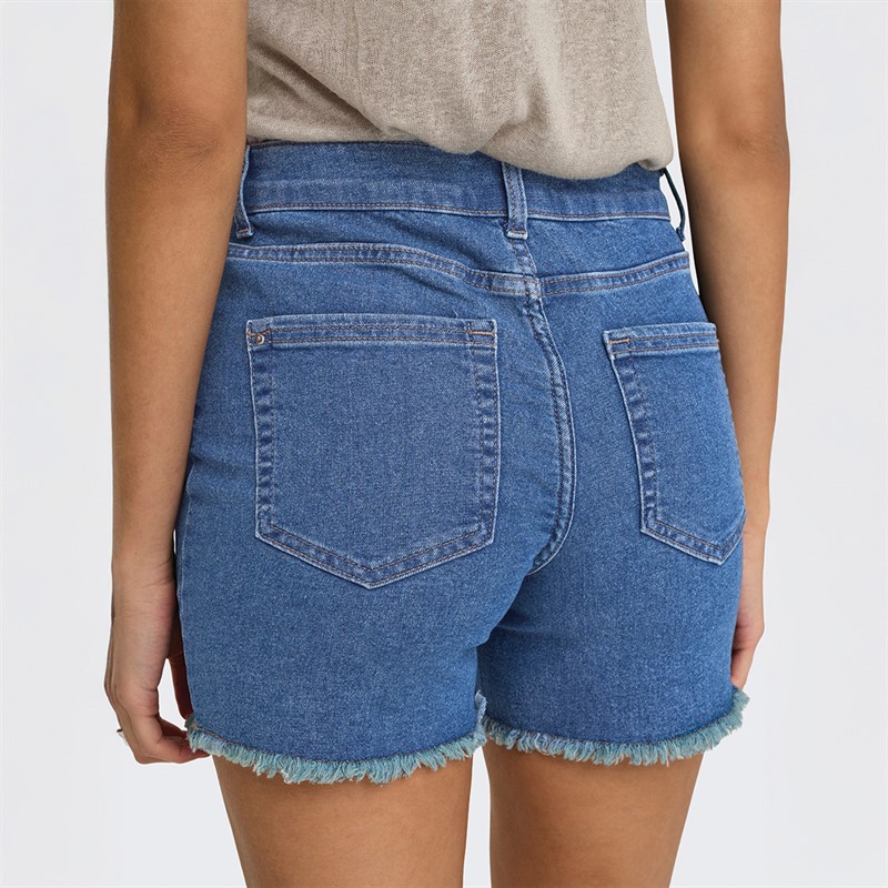 Only Damen Jeansshorts Mittel Blau Jeans