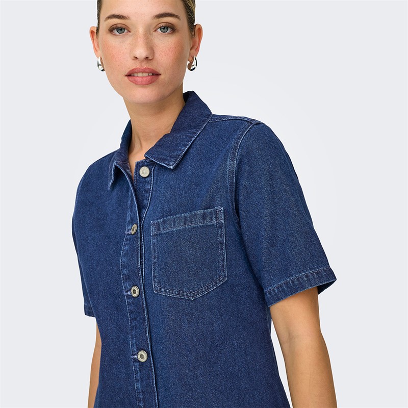 Only Damen Jeans Kleid Dark Blue Denim