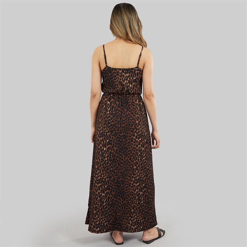 Only Dame Leopardprint Kjole Sort