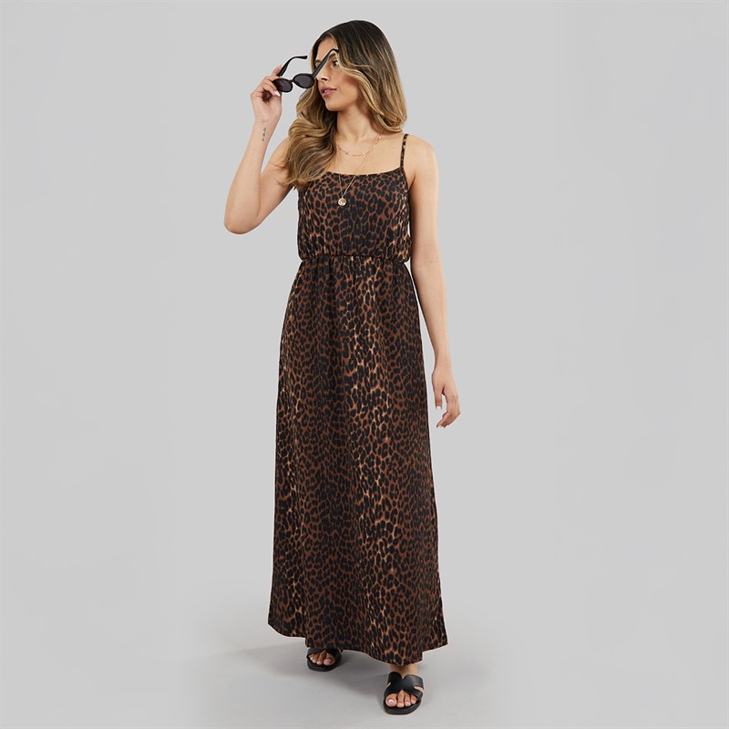 Only Dame Leopardprint Kjole Sort