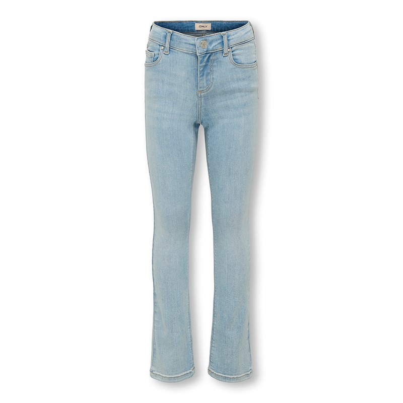 Only Piger Rosa Flared Denim Jeans Light Blue Denim