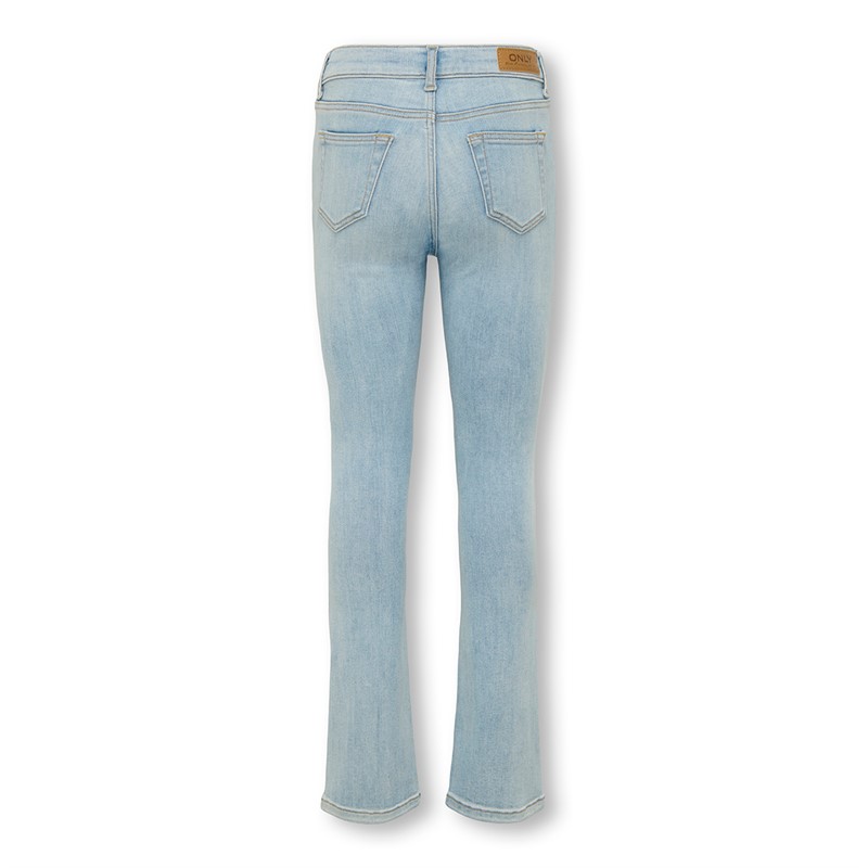 Only Piger Rosa Flared Denim Jeans Light Blue Denim