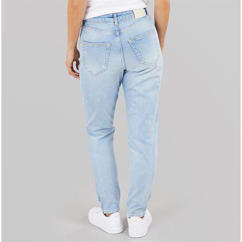 Only Womens Veneda Mom Jeans Light Blue Denim