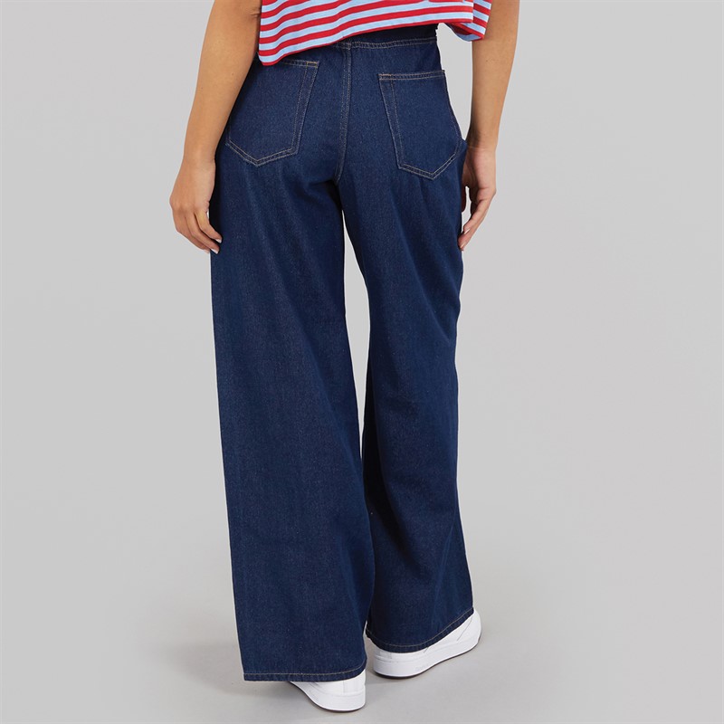 Only Womens Hope Wide Leg Jeans Dark Blue Denim