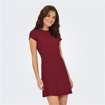 Only Damen Bill Kurzarm Kleid Ruby Wine