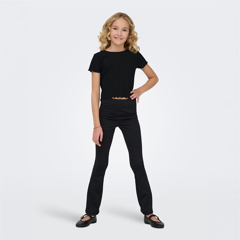 Only Girls Paige Flared Trousers Black