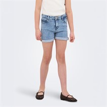 Only Girls Phine Denim Shorts Light Blue Denim