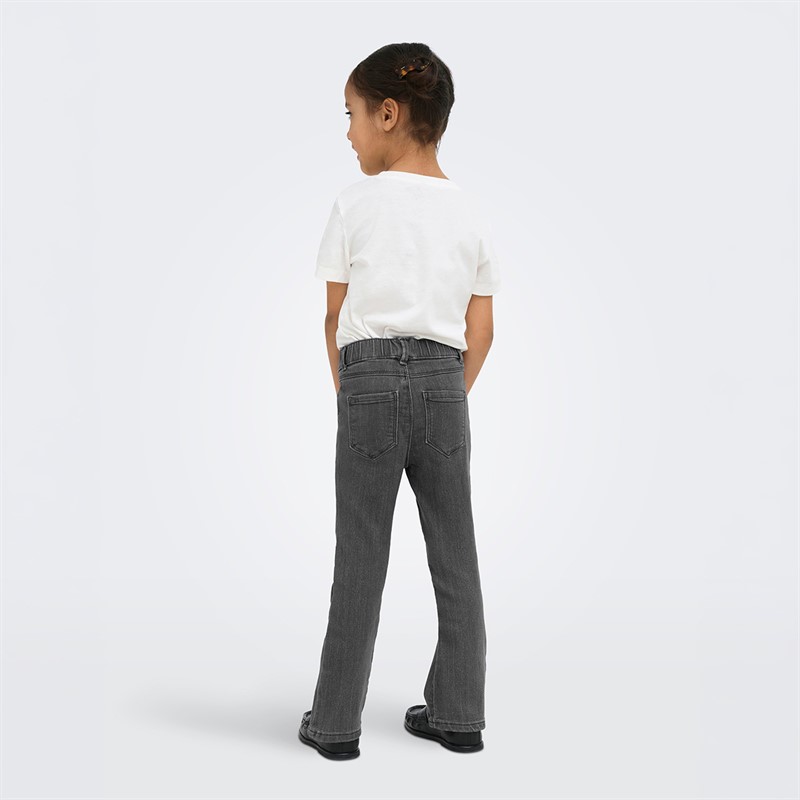 Only Girls Mini Rain Flared Jeans Medium Grey Denim