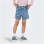 Only Girls Mini Juicy Heart Denim Shorts Light Medium Blue Denim