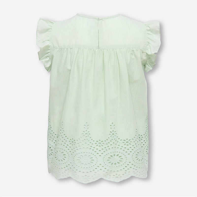 Only Girls Bondi Life Frill Top Green Lily