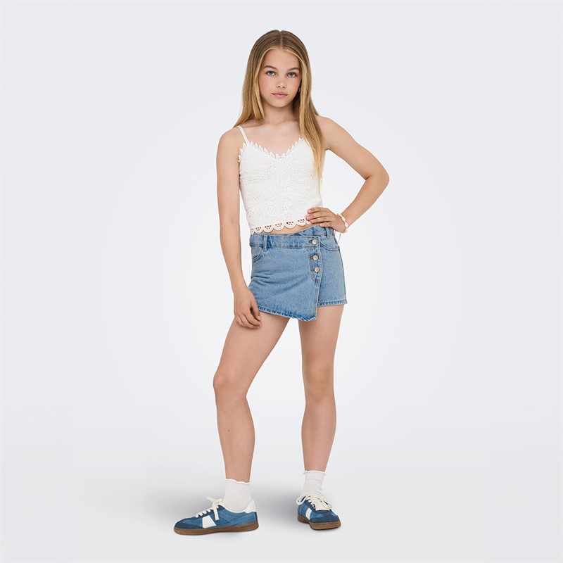Only Girls Jenny Denim Skort Light Blue Denim