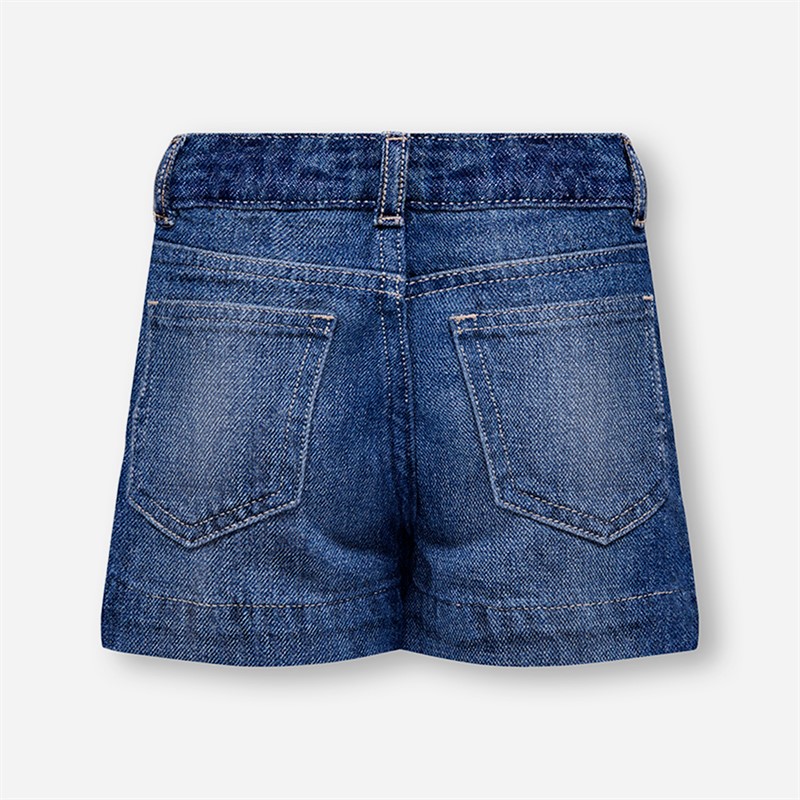 Only Girls Comet Heart Denim Shorts Medium Blue Denim
