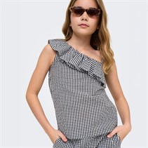 Only Girls Smilla One Shoulder Top Black