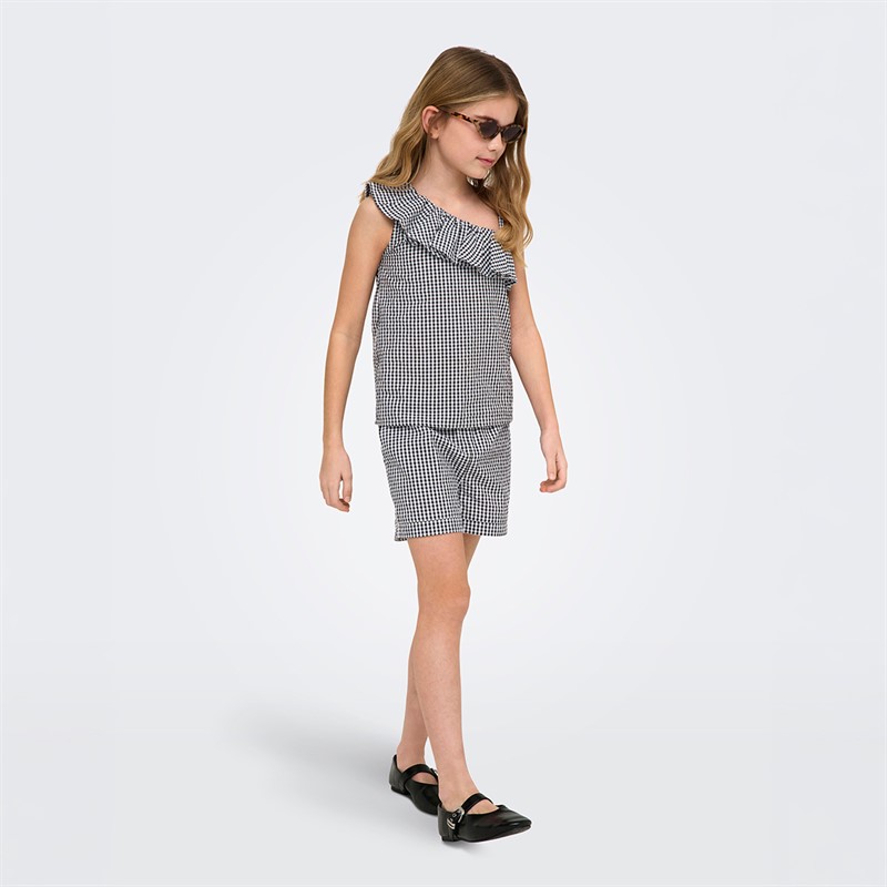 Only Girls Smilla One Shoulder Top Black