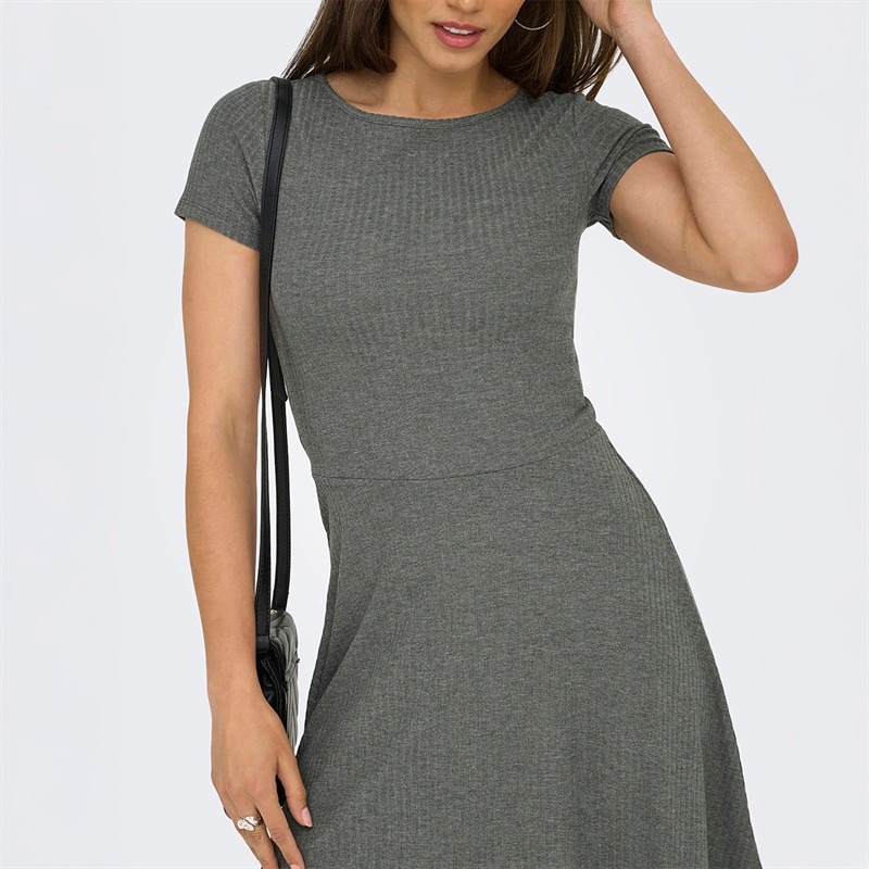 Only Womens Casi Cutline Dress Castor Gray