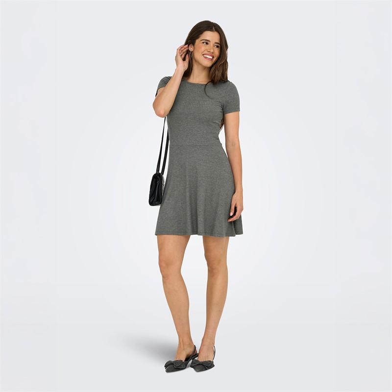 Only Womens Casi Cutline Dress Castor Gray