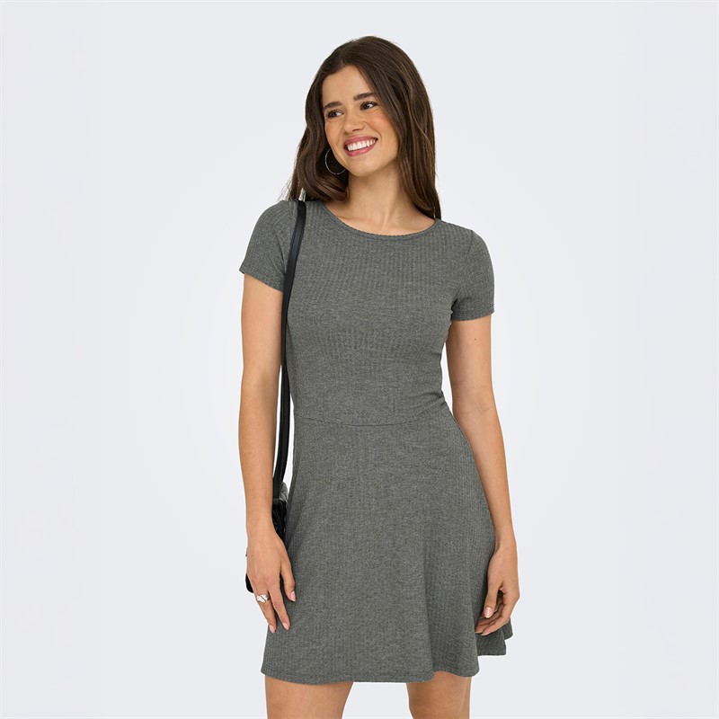 Only Womens Casi Cutline Dress Castor Gray