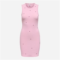 Only Womens Wilma Ribbed Dress Bleached Mauve