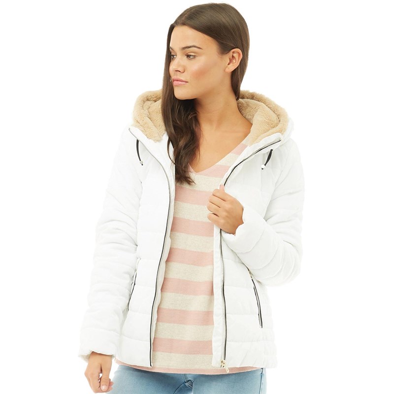 short white puffer jacket