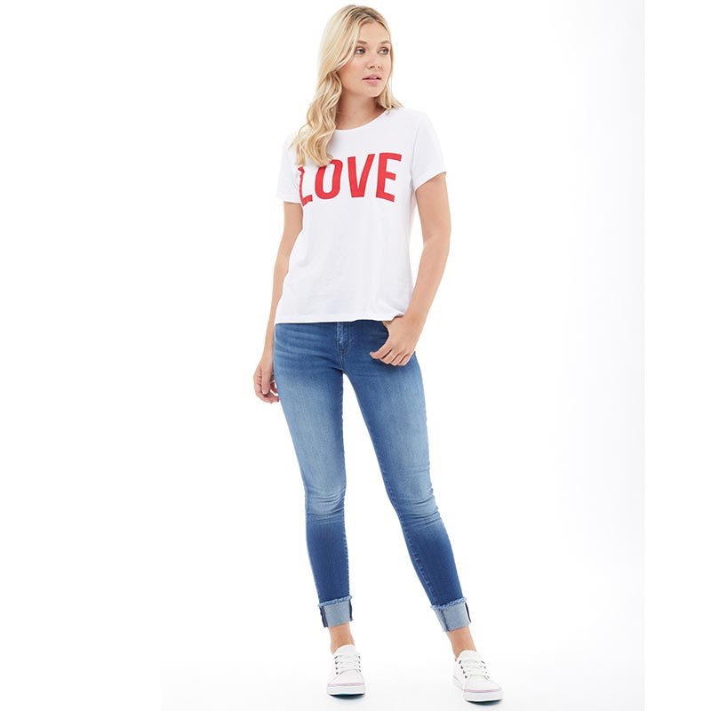 Buy Only Womens Carmen Ankle Fold Skinny Jeans Medium Blue