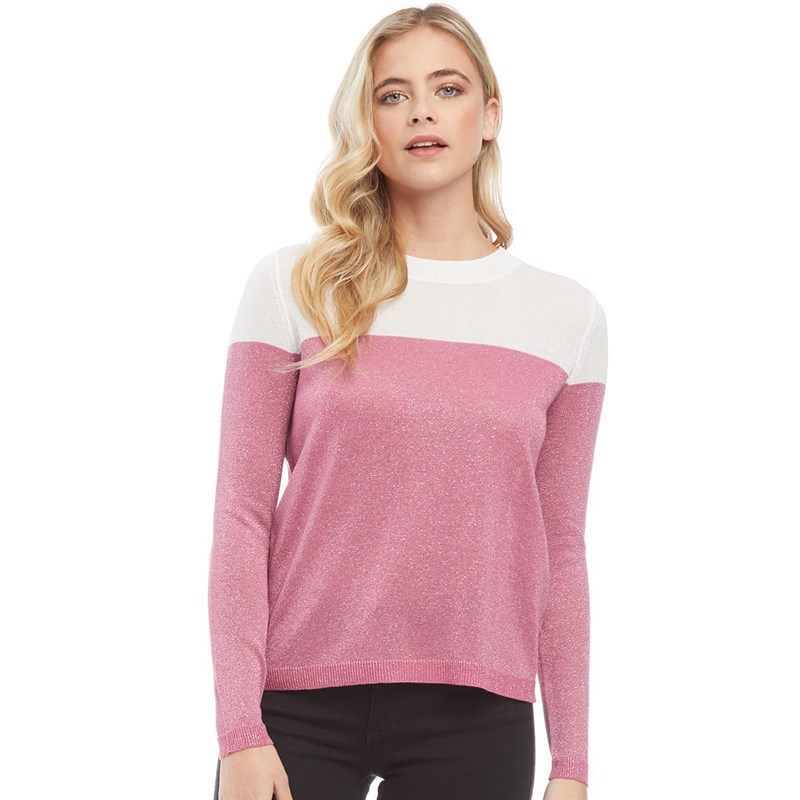 Buy Only Womens Sofia Block Jumper Cloud Dancer/Rose Wine