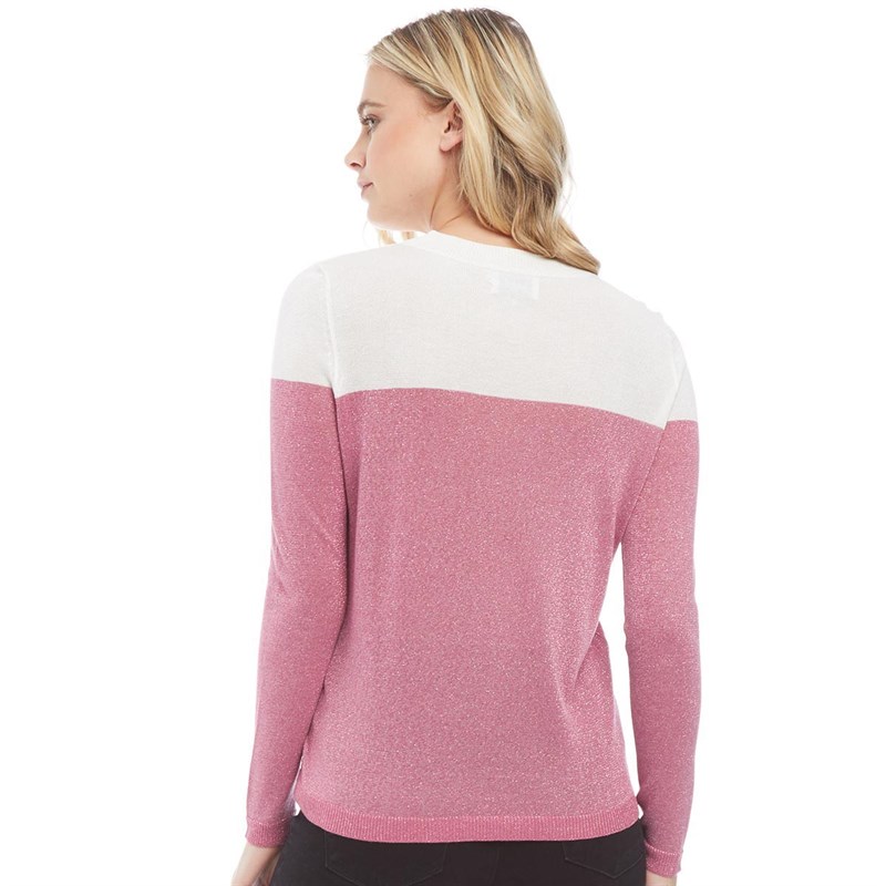 Buy Only Womens Sofia Block Jumper Cloud Dancer/Rose Wine